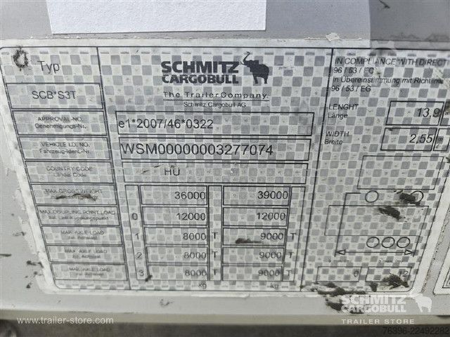 Open semitrailer with tarp Schmitz Cargobull Semitrailer Curtainsider Mega