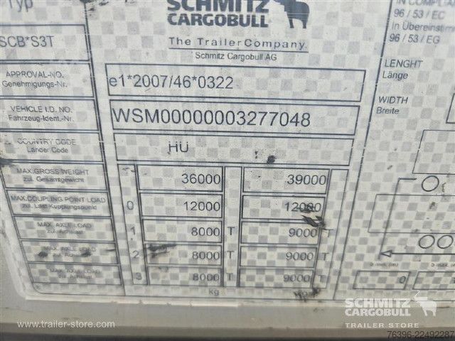 Open semitrailer with tarp Schmitz Cargobull Semitrailer Curtainsider Mega