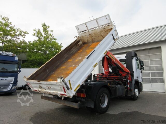 Three-sided tipper truck mercedes-benz 1841 Actros 3-S-Kipper PalfingerKranPK12001 Funk