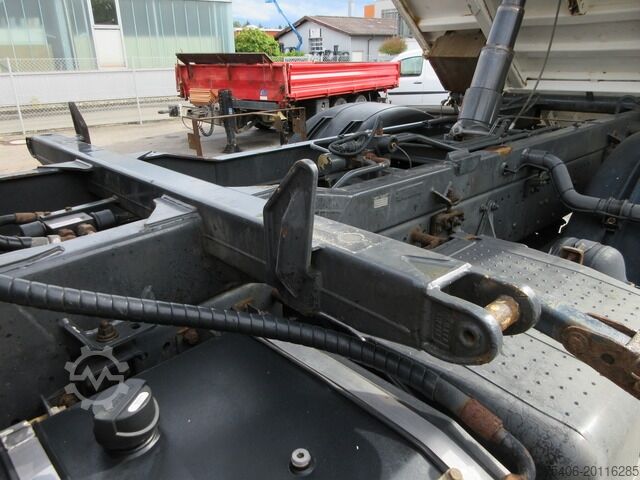 Three-sided tipper truck mercedes-benz 1841 Actros 3-S-Kipper PalfingerKranPK12001 Funk