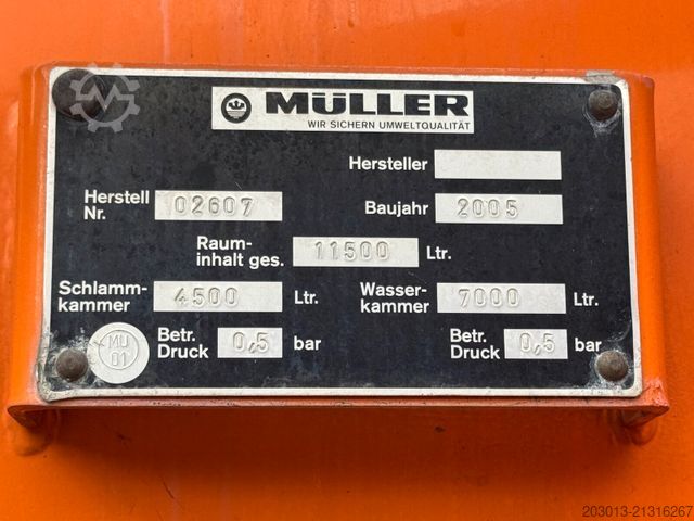 Saugwagen MAN 26.410 6x2 Kanalreiniger Kombi MÜLLER Wasserauf.