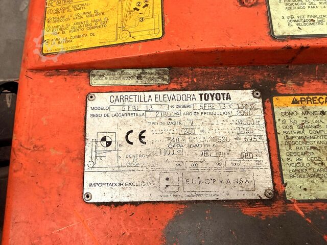 Electric forklift TOYOTA 5 FPE 13