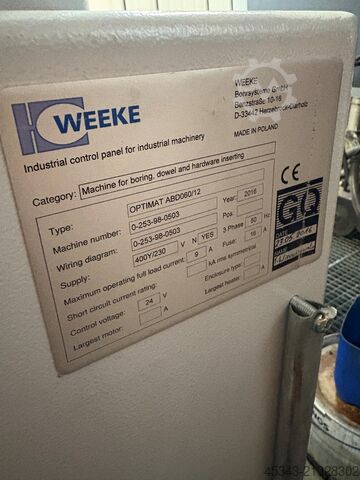 Dowel boring machine Weeke optimat ABD 060/12