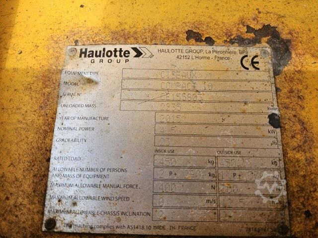Scissor lift Haulotte Compact 10