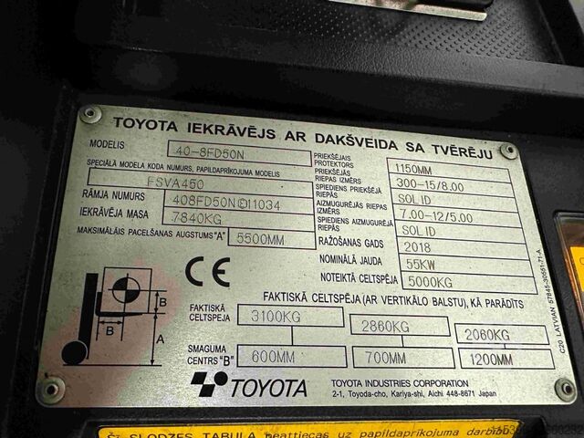 Dieselstapler Toyota 40-8FD50N - TRIPLEX 5,5 m