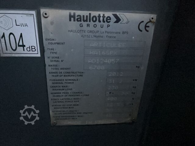 Articulated Boom Lift Haulotte Ha 16 Spx (16m)