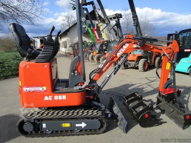 Minibagger Atlas AC08B - mechan. Schnellwechsler LEHNHOF + 3 Löffel