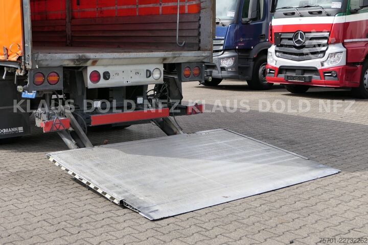 Open semitrailer with tarp MEUSBURGER MPS 1 Pritsche Plane Edscha LBW Lenkachse