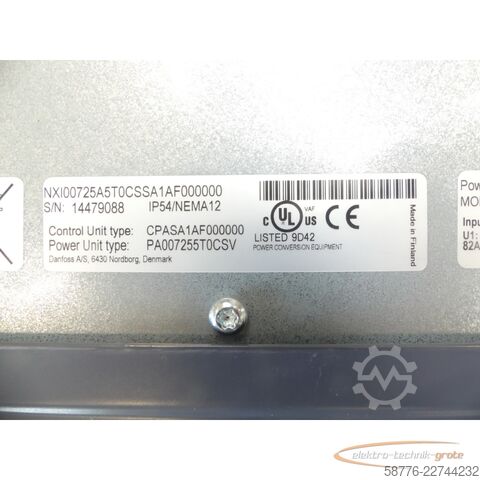 Komponente  Vacon NXI00725A5T0CSSA1AF000000 Frequenzumrichter SN: 14479088
