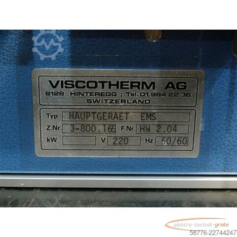 Komponente  Viscotherm Hauptgerät EMS  Z.Nr. 3-800. 165  F.Nr. HW 2.04