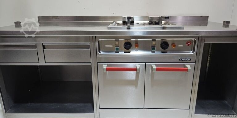 Work table with double fryer Lohberger RegenttS2