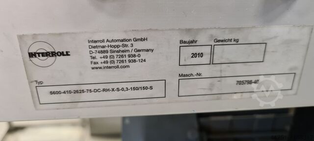 Roller conveyor with drive and transfer Interroll 2,60m