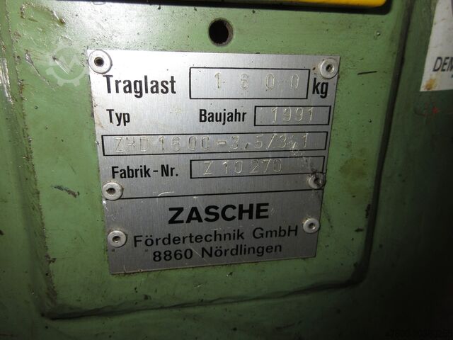 Saeulenschwenkkran Schwenkkran Kettenzug Zasche Stahl Kran Drehkran Hallenkran ZHD 1600Kg 1,6t L 3,5m Stahl Kettenzug