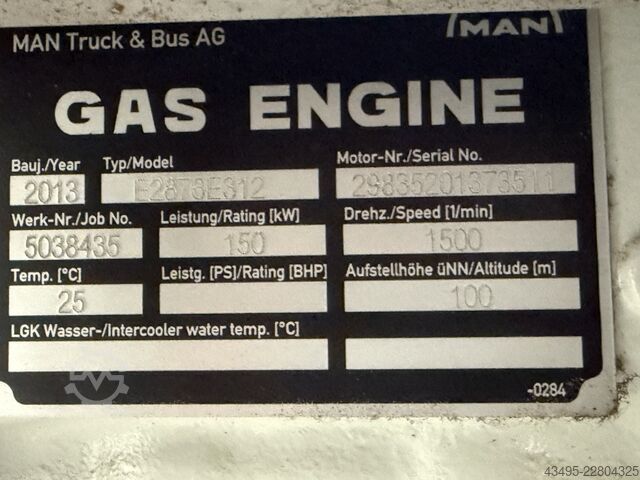 CHP unit, combined heat and power, gas Viessmann Vitobloc 200EM