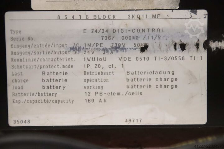 Charger for scrubber-dryer 24 V/34 A Gansow E 24/34 DIGI-CONTROL