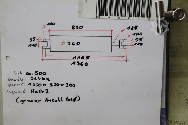 Hydraulic cylinder stroke 495 mm Lingk & Sturzebecher LS-DZ-DD-220/125-496-250-1