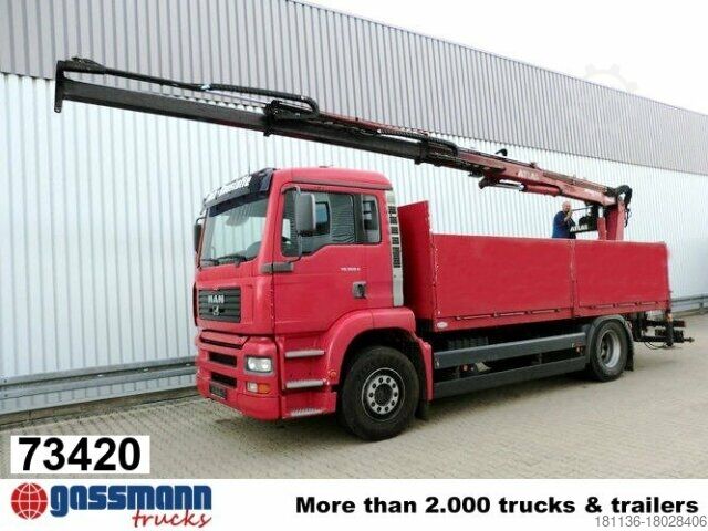 LKW mit Pritsche (offen) MAN TGA 18.360 4x2, Baustoff, Kran ATLAS 125.1