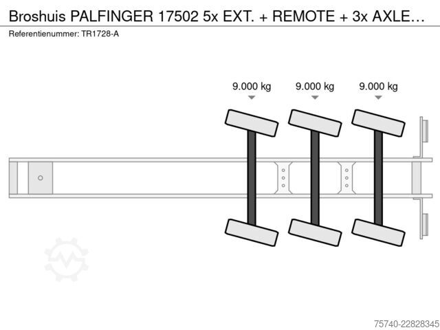 Autotransporter Broshuis PALFINGER 17502 5x + EXTENTABLE 3M + 3x AXLE ST...