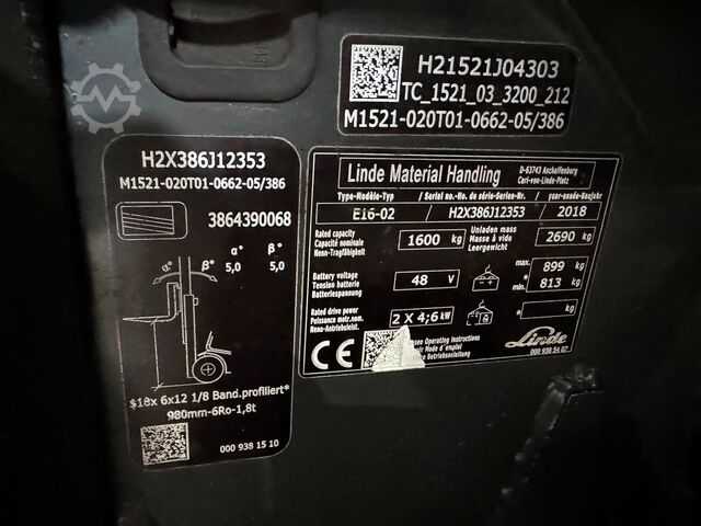 Frontstapler Linde E 16-02 [ID: 77]