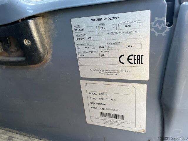 Elektro 3 Rad-Stapler Toyota 8FBE16T