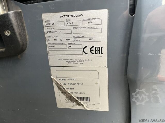 Elektro 3 Rad-Stapler Toyota 8FBE20T
