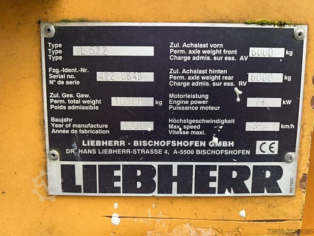 Radlader Liebherr L 522 with High-Tipping Bucket
