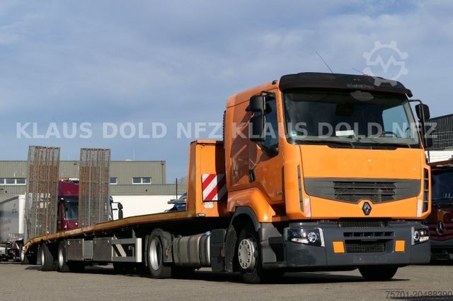 Car carrier truck RENAULT Premium 430 Tieflader Maschinen-/Fahrzeugtransp.