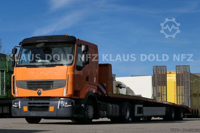 Car carrier truck RENAULT Premium 430 Tieflader Maschinen-/Fahrzeugtransp.