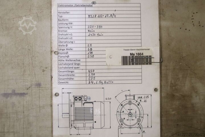 Electric motor 12 Nm 1430 rpm Dalian Keshunwei YSJF 112-12.0/4