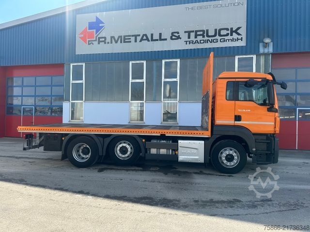 Flatbed truck MAN 26.430 TGS BL 6x2 Platteau - Mitnahmestapler