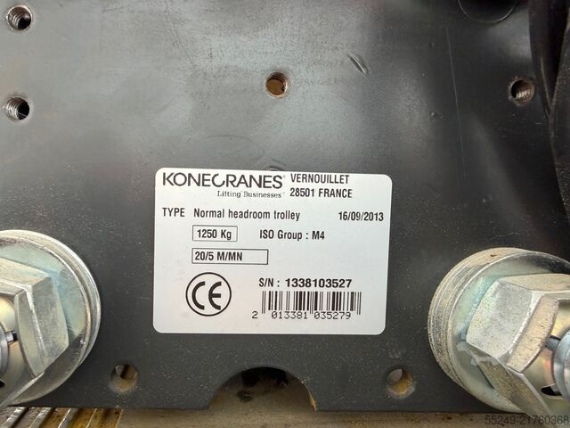 Pillar slewing crane 7.5 x 5 m, 1250 kg. Konecranes Säulenschwenkkran 7,5 x 5 m. 1250 kg.