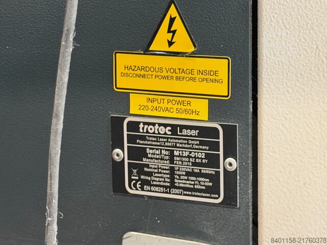 Industrial laser marking machines Trotec Speedmarker 1300 20 Watt/SM1300 SZ SX SY