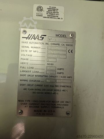 Vertical machining center HAAS VF-3