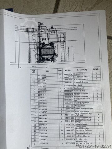 Sandblasting plant Konrad Rump 20-W-1500-4
