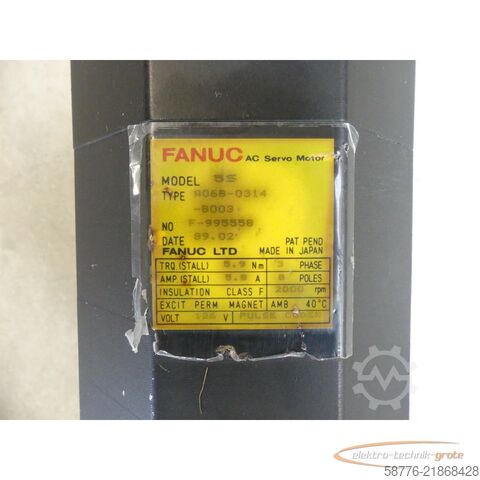 Control unit Fanuc 5S A06B-0314-B003 AC Servo Motor SN: F-995558