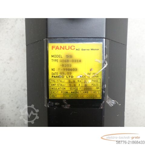 Control unit Fanuc 5S A06B-0314-B203 AC Servo Motor SN: F-998603