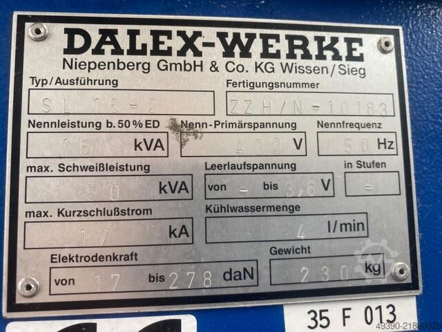 Spot welding machine, resistance welding machine, spot welder DALEX SL 16 - 2