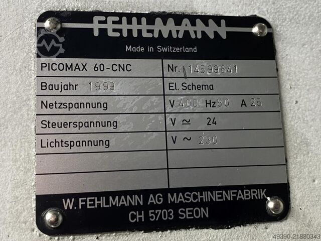 CNC vertical machining center, VMC, BAZ, milling machine, milling, milling center FEHLMANN PICOMAX 60