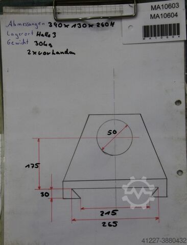 Counter bearing for milling machine unbekannt Bohrung 50 mm