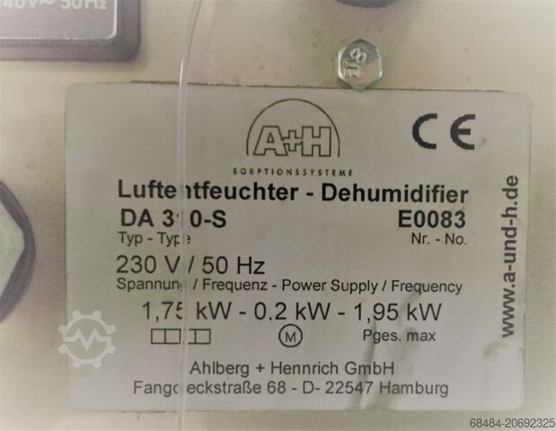 Luftentfeuchter – Luftbefeuchter Typ: DA A+H Luftentfeuchter Dehumitiser - Luchtbevochtiger Type : DA