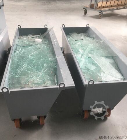 Langer, niedriger Altglasbehälter 1000 kg GMI Cullet Container long low 1000 kg