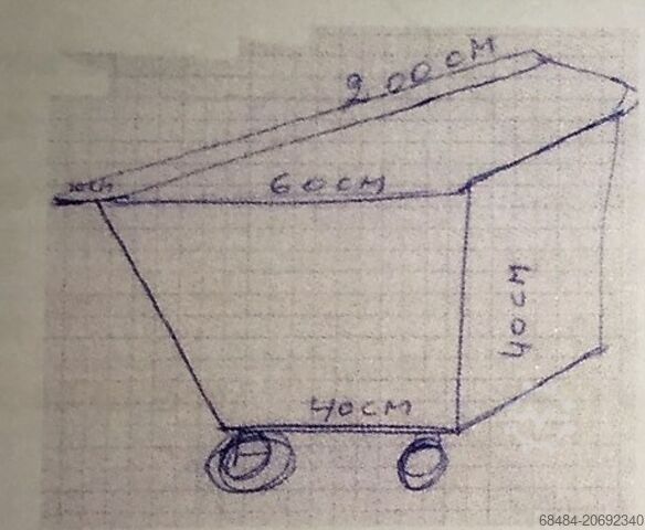 Langer, niedriger Altglasbehälter 1000 kg GMI Cullet Container long low 1000 kg