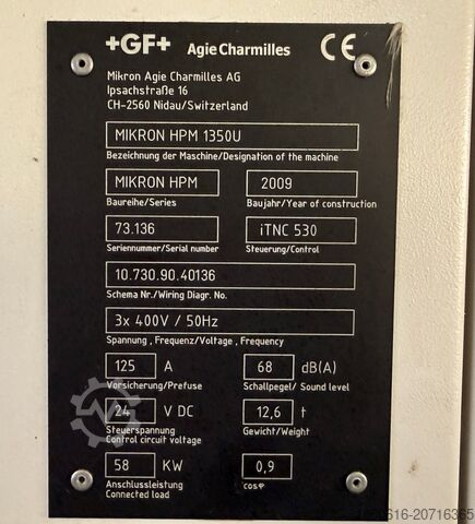 5-Achs-Bearbeitungszentrum +GF+ MIKRON HPM 1350U