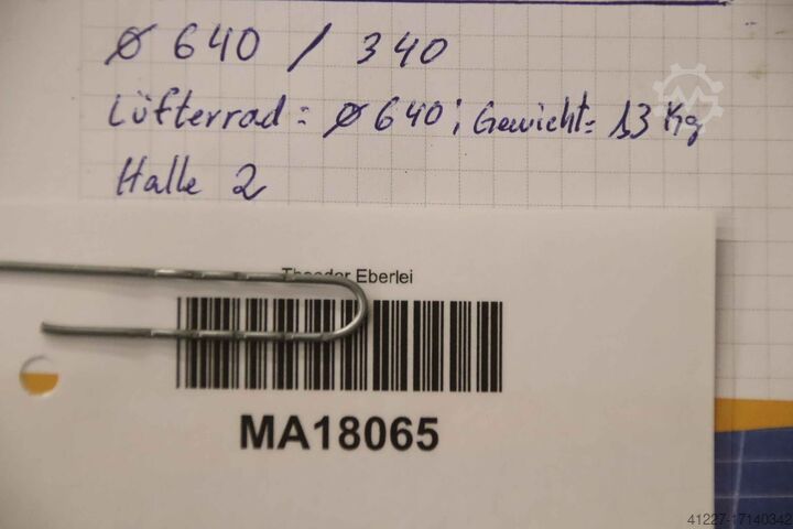 Axial fan 0.60 kW 900 rpm Multifan 6E63  Lüfterrad Ø 630 mm