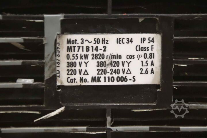 Centrifugal fan 0.55 kW 2820 rpm Bossler Lüfterrad Ø 260 mm