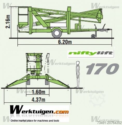 Work platform trailer Niftylift 170 HE Anhängerbühne 17m