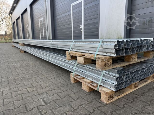 Hochregallager Palettenregalständer Bito PRO/ Profil: 100 x 76 x 2,25 mm / 12.400 x 1.100 mm