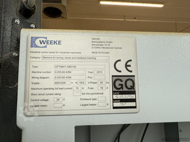 Dübelbohrmaschine WEEKE OPTIMAT ABD 150