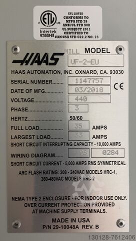 Vertical machining centre HAAS VF-2