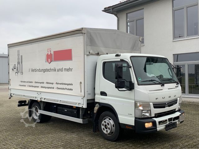 LKW mit Pritsche & Plane MITSUBISHI FUSO Canter 9C18_Autom_Klima_ Schiebeplane_EURO6